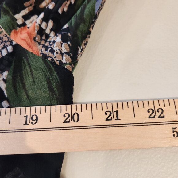 Cabi Womens Black Snake Charmer Floral Sheer Bishop Sleeve Blouse Size Medium - Picture 10 of 13